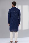 Shop_Kasbah_Blue Georgette Embroidered Chikankari Floral Kurta Set _at_Aza_Fashions