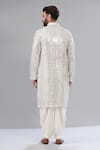 Shop_Kasbah_White Georgette Embroidered Sequin Mirror And Kurta _at_Aza_Fashions