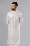 Kasbah_White Georgette Embroidered Sequin Mirror And Kurta _Online_at_Aza_Fashions