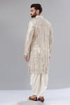 Shop_Kasbah_White Georgette Embroidered Sequin Mirror And Embellished Kurta_at_Aza_Fashions