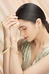 Buy_VIVINIA by Vidhi Mehra_Gold Plated Pearl Studded Bangles Single Pc _at_Aza_Fashions