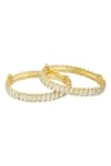 Shop_VIVINIA by Vidhi Mehra_Gold Plated Pearl Studded Bangles Single Pc _at_Aza_Fashions