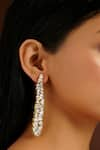 Buy_The Jewel Factor_Gold Plated Stone Embellished Long Earrings _at_Aza_Fashions