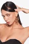 Buy_Outhouse_Gold Plated Drip Oh Midi Earrings _at_Aza_Fashions