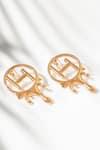 Shop_Outhouse_Gold Plated Drip Oh Midi Earrings _at_Aza_Fashions