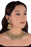 Buy_Riana Jewellery_Gold Plated Pearls, Glitter Stone Choker Set _at_Aza_Fashions