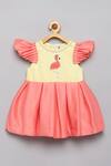 Buy_Tutus By Tutu_Peach Lycra Embroidery Pearls Flamingo Dress_at_Aza_Fashions