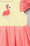 Tutus By Tutu_Peach Lycra Embroidery Pearls Flamingo Dress_Online_at_Aza_Fashions