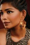 Buy_Ishhaara_Gold Plated Checkered Pattern Hoops _at_Aza_Fashions
