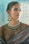 Buy_Riana Jewellery_Gold Plated Jadtar Stone Choker Set _at_Aza_Fashions