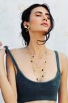 Buy_Varnika Arora_Gold Plated Steezy Handmade Stone Layered Necklace _at_Aza_Fashions