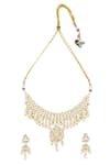 Shop_Vivinia By Vidhi Mehra_Gold Plated Pearls, Diamonds Polki Kundan Choker Set _at_Aza_Fashions