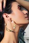 Buy_Varnika Arora_Gold Plated Stones Lucid Handmade Hoops _at_Aza_Fashions
