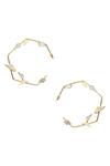 Shop_Varnika Arora_Gold Plated Stones Lucid Handmade Hoops _at_Aza_Fashions