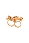 Shop_Opalina Soulful Jewellery_Gold Plated Handcrafted Floral Two Finger Ring _at_Aza_Fashions