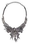 Shop_Opalina Soulful Jewellery_Silver Plated Handcrafted Bird Carved Collar Necklace _at_Aza_Fashions