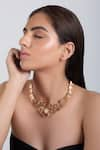 Buy_Opalina Soulful Jewellery_Gold Plated Handcrafted Leaf Carved Collar Necklace _at_Aza_Fashions