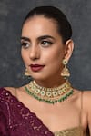 Buy_Swabhimann_Gold Plated Stones, Diamonds Geometric Kundan Necklace Set _at_Aza_Fashions