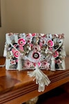 Buy_Bhavna Kumar_White Floral Embellished Beaded Boho Bag_at_Aza_Fashions