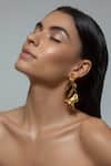 Buy_Opalina Soulful Jewellery_Gold Plated Handcrafted Floral Long Statement Earrings _at_Aza_Fashions