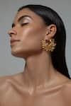 Buy_Opalina Soulful Jewellery_Gold Plated Embroidery Handcrafted Floral Carved Hoops _at_Aza_Fashions