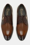 Shop_Lafattio_Brown Perforated Lace Up Shoes  _at_Aza_Fashions