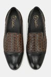 Shop_Lafattio_Black Semi Brogue Loafers  _at_Aza_Fashions