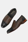 Buy_Lafattio_Black Semi Brogue Loafers  