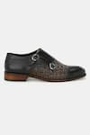 Shop_Lafattio_Black Double Monks Strap Shoes  _Online_at_Aza_Fashions