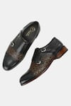 Buy_Lafattio_Black Double Monks Strap Shoes  