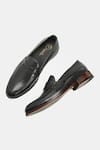 Shop_Lafattio_Black Laser Engraved Penny Loafers  