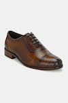 Shop_Lafattio_Brown Laser Engraved Semi Brogue Shoes _Online_at_Aza_Fashions