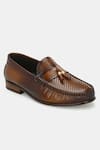 Buy_Lafattio_Brown Perforated Tassel Loafers _Online_at_Aza_Fashions
