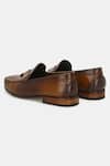 Lafattio_Brown Perforated Tassel Loafers _at_Aza_Fashions