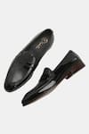 Buy_Lafattio_Black Perforated Penny Loafers  _Online_at_Aza_Fashions