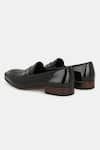 Buy_Lafattio_Black Perforated Penny Loafers  