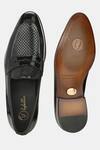 Shop_Lafattio_Black Perforated Penny Loafers  