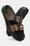 Buy_Lafattio_Brown Arba Buckled Slippers  _at_Aza_Fashions