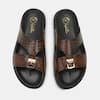 Shop_Lafattio_Brown Arba Buckled Slippers  _at_Aza_Fashions