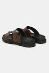 Lafattio_Brown Arba Buckled Slippers  _at_Aza_Fashions