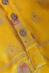 Rage Attire-Sweta Saria Yellow Cotton, Silk Embroidery Elephant Work Kurta With Pajama Online at Aza Fashions Rage Attire-Sweta Saria_Yellow Cotton, Silk Embroidery Elephant Work Kurta With Pajama _Online_at_Aza_Fashions