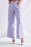 Buy_Detales_Purple Linen Square Neck Strap Top And Palazzo Pant Set For Women_Online_at_Aza_Fashions