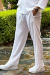 Buy_Detales_White Crush Cotton Solid Pleated Textured Shirt With Pant_Online_at_Aza_Fashions