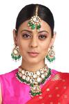 Buy_Minaki_Gold Plated Stones Kundan Drop Pendant Choker Set _at_Aza_Fashions