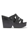 Sephyr_Black Embroidered Nora Bead Wedges _Online_at_Aza_Fashions