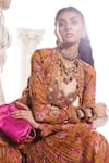 Buy_Ridhima Bhasin_Yellow Crinkle Chiffon Printed And Embroidered Amara Cape Pant Set  _Online_at_Aza_Fashions