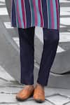 Chhavvi Aggarwal_Blue Kurta  Crepe Printed Striped And Pant Set_Online_at_Aza_Fashions