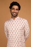 Shop_Chatenya Mittal_Peach Cotton Printed Scallop Full Sleeve Kurta Set _Online_at_Aza_Fashions