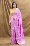 Buy_Resa by Ushnakmals_Purple Monga Silk Woven Floral Zari Motif Saree _Online_at_Aza_Fashions