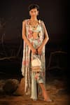 Buy_Aditi Gupta_Blue Printed And Embroidered Blossom Cape Pattern Draped Skirt Set _at_Aza_Fashions